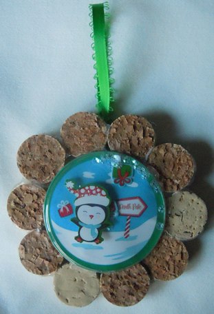 cork photo ornament